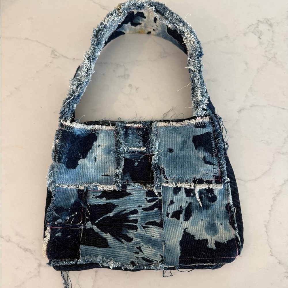 Hand-Made Denim Patchwork Purse - image 1